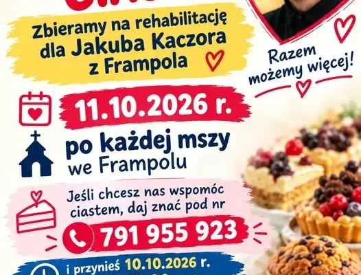 Charytatywny kiermasz ciast we Frampolu dla Jakuba Kaczora