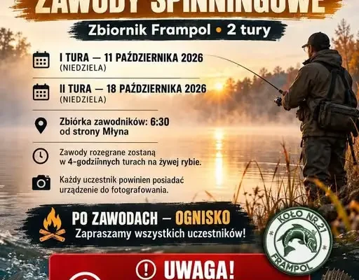 Zawody spinningowe w Frampolu – dwie tury w październiku
