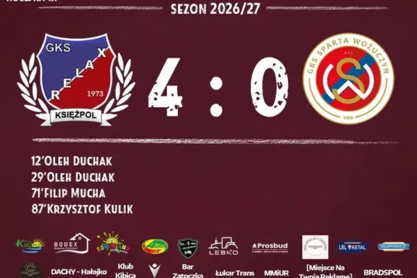 Relax Księżpol rozbił Spartę Wożuczyn 4:0 w zamojskiej klasie A