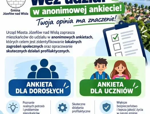 Józefów nad Wisłą pyta mieszkańców o bezpieczeństwo – trwają anonimowe ankiety