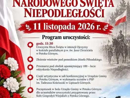 Gmina Potok Górny zaprasza na obchody 108. rocznicy odzyskania niepodległości