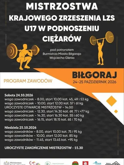 Biłgoraj gospodarzem Mistrzostw Krajowego Zrzeszenia LZS U17 w podnoszeniu ciężarów