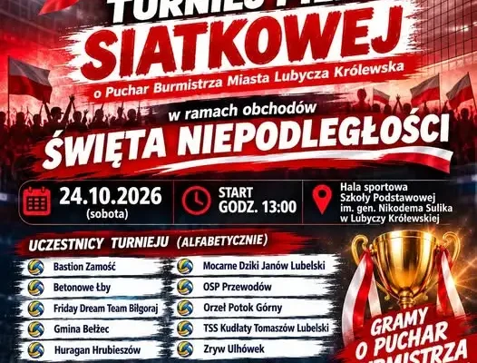 Siatkarski turniej o Puchar Burmistrza Lubyczy Królewskiej już 24 października