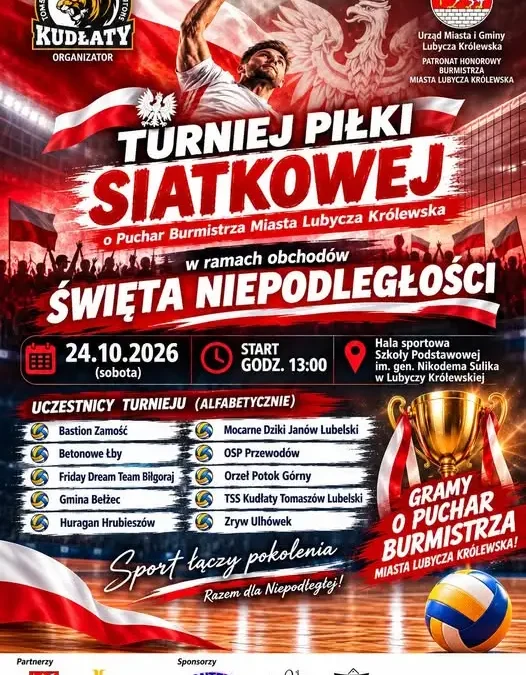 Siatkarski turniej o Puchar Burmistrza Lubyczy Królewskiej już 24 października