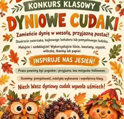 Dzień Dyni w szkole – konkurs „Dyniowe cudaki” i pomarańczowy dress code