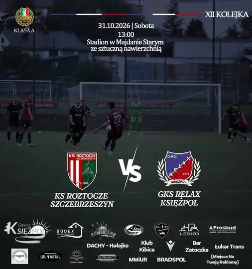 GKS Relax Księżpol zagra w sobotę z Roztoczem Szczebrzeszyn w Majdanie Starym