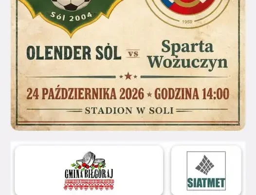 Sparta Olender Sol zaprasza na mecz 24 października