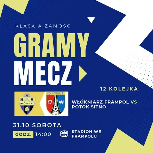 Włókniarz Frampol zmierzy się z Potokiem Sitno w 12. kolejce Zamojskiej Klasy A