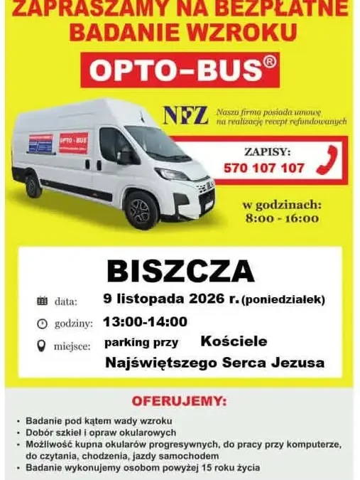 Bezpłatne badanie wzroku w Biszczy – 9 listopada 2026