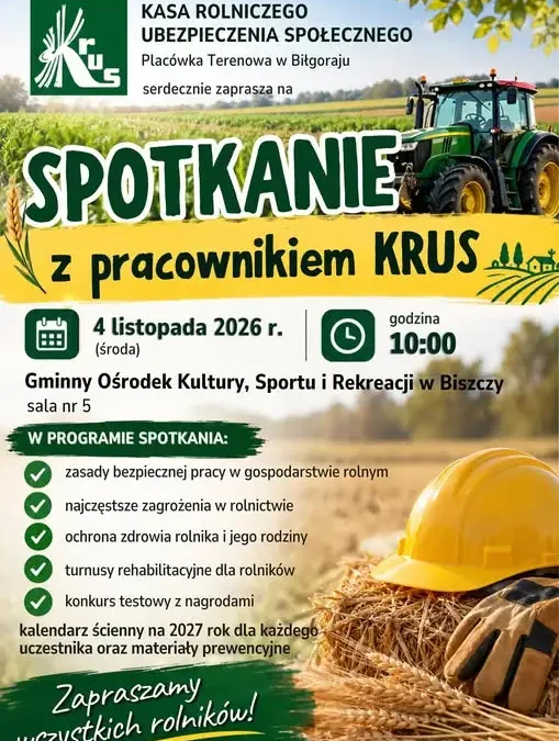 Biszcza: spotkanie z pracownikiem KRUS o bezpieczeństwie w gospodarstwie